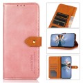 For Samsung Galaxy A54 5G KHAZNEH Dual-color Cowhide Texture Flip Leather Phone Case(Rose Gold)