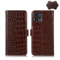 For Motorola Moto G72 Magnetic Crocodile Texture Genuine Leather RFID Phone Case(Brown)