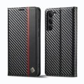For Samsung Galaxy S23 5G LC.IMEEKE Carbon Fiber PU + TPU Horizontal Flip Leather Phone Case(Vertica