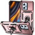 For Xiaomi Redmi Note 11T Pro Sliding Camshield Holder Phone Case(Rose Gold)