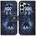 For Samsung Galaxy S23+ 5G Coloured Drawing Flip Leather Phone Case(Wolf and Dog)