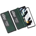 For Samsung Galaxy Z Fold4 Napa Texture All-inclusive Phone Case(Green)
