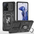 For Xiaomi 11T Armor PC + TPU Camera Shield Phone Case(Black)