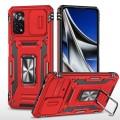 For Xiaomi Poco X4 Pro 5G Armor PC + TPU Camera Shield Phone Case(Red)