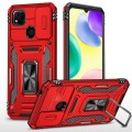 For Xiaomi Redmi 9C / 10A Armor PC + TPU Camera Shield Phone Case(Red)