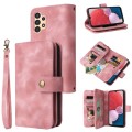 For Samsung Galaxy A13 5G / 4G Multifunctional Card Slot Zipper Wallet Leather Phone Case(Rose Gold)