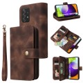 For Samsung Galaxy A52 5G / 4G Multifunctional Card Slot Zipper Wallet Leather Phone Case(Brown)