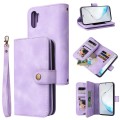 For Samsung Galaxy Note10+ Multifunctional Card Slot Zipper Wallet Leather Phone Case(Purple)