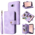 For Samsung Galaxy S8 Multifunctional Card Slot Zipper Wallet Leather Phone Case(Purple)