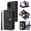 For Samsung Galaxy S20+ Multifunctional Card Slot Zipper Wallet Leather Phone Case(Black)