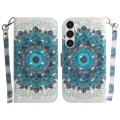 For Samsung Galaxy S23+ 5G 3D Colored Pattern Flip Leather Phone Case(Peacock Wreath)