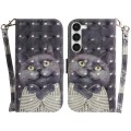 For Samsung Galaxy S23+ 5G 3D Colored Pattern Flip Leather Phone Case(Hug Cat)
