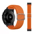 For Garmin Fenix 7X Adjustable Nylon Braided Elasticity Watch Band(Orange)