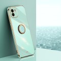 For Samsung Galaxy A03 XINLI Straight Edge 6D Electroplate TPU Phone Case with Ring Holder(Mint Gree