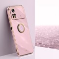 For Xiaomi Poco X4 Pro 5G XINLI Straight Edge 6D Electroplate TPU Phone Case with Ring Holder(Cherry