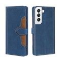 For Samsung Galaxy S23 5G Skin Feel Magnetic Buckle Leather Phone Case(Blue)