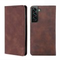 For Samsung Galaxy S23+ 5G Skin Feel Magnetic Horizontal Flip Leather Phone Case(Dark Brown)