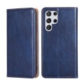 For Samsung Galaxy S23 Ultra 5G Gloss Oil Solid Color Magnetic Leather Phone Case(Blue)