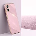 For Realme C33 4G XINLI Straight 6D Plating Gold Edge TPU Phone Case(Cherry Purple)