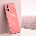 For Realme C33 4G XINLI Straight 6D Plating Gold Edge TPU Phone Case(Hawthorn Red)