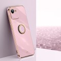 For Realme C30 XINLI Straight Edge 6D Electroplate TPU Phone Case with Ring Holder(Cherry Purple)