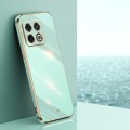 For OnePlus 10 Pro XINLI Straight 6D Plating Gold Edge TPU Phone Case(Mint Green)