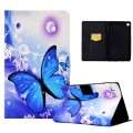 For Samsung Galaxy Tab S6 Lite SM-P610 Electric Pressed TPU Smart Leather Tablet Case(Blue Butterfly