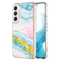 For Samsung Galaxy S23 5G Electroplating Marble Dual-side IMD TPU Phone Case(Green 004)