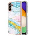 For Samsung Galaxy A14 5G Electroplating Marble Dual-side IMD TPU Phone Case(Green 004)