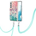 For Samsung Galaxy S23 5G Electroplating IMD TPU Phone Case with Lanyard(Colorful Scales)