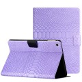 For Samsung Galaxy Tab A7 Lite Solid Color Crocodile Texture Leather Smart Tablet Case(Purple)