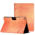 For Samsung Galaxy Tab S6 Lite Solid Color Crocodile Texture Leather Smart Tablet Case(Orange)