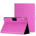 For Samsung Galaxy Tab S6 Lite Solid Color Crocodile Texture Leather Smart Tablet Case(Rose Red)
