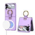 For Samsung Galaxy Z Flip4 GKK MagSafe Ultrathin Integrated Shockproof Phone Case with Ring Holder(P