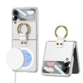 For Samsung Galaxy Z Flip4 GKK MagSafe Ultrathin Integrated Shockproof Phone Case with Ring Holder(W