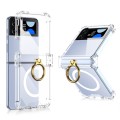 For Samsung Galaxy Z Flip4 GKK MagSafe Airbag Hinge Shockproof Phone Case with Ring Holder(Transpare