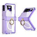 For Samsung Galaxy Z Flip4 GKK MagSafe Airbag Hinge Shockproof Phone Case with Ring Holder(Purple)
