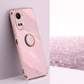 For Huawei nova 10 SE XINLI Straight Edge 6D Electroplate TPU Phone Case with Ring Holder(Cherry Pur