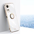 For Huawei nova 10 SE XINLI Straight Edge 6D Electroplate TPU Phone Case with Ring Holder(White)
