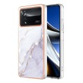 For Xiaomi Poco X4 Pro 5G Electroplating Marble Dual-side IMD Phone Case(White 006)