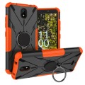 For Nokia C100 Armor Bear Shockproof PC + TPU Phone Case with Ring Holder(Orange)