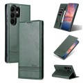 For Samsung Galaxy S23 Ultra 5G AZNS Magnetic Calf Texture Flip Leather Phone Case(Dark Green)