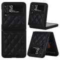 For Samsung Galaxy Z Flip3 Rhombic Microfiber Folding Phone Case(Black)