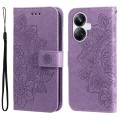 For Realme 10 Pro+ 5G 7-petal Flowers Embossing Leather Phone Case(Light Purple)