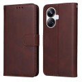 For Realme 10 Pro+ 5G Classic Calf Texture Flip Leather Phone Case(Brown)