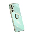 For Samsung Galaxy A54 5G XINLI Straight Edge Electroplate TPU Phone Case with Ring(Mint Green)