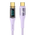 USAMS Type-C to Type-C PD100W Aluminum Alloy Transparent Digital Display Fast Charge Data Cable, Cab