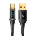 USAMS USB to Type-C 66W Aluminum Alloy Transparent Digital Display Fast Charge Data Cable, Cable Len