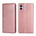 For Samsung Galaxy A04e 4G Gloss Oil Solid Color Magnetic Leather Phone Case(Rose Gold)