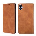 For Samsung Galaxy A04e 4G Skin Feel Magnetic Horizontal Flip Leather Phone Case(Light Brown)